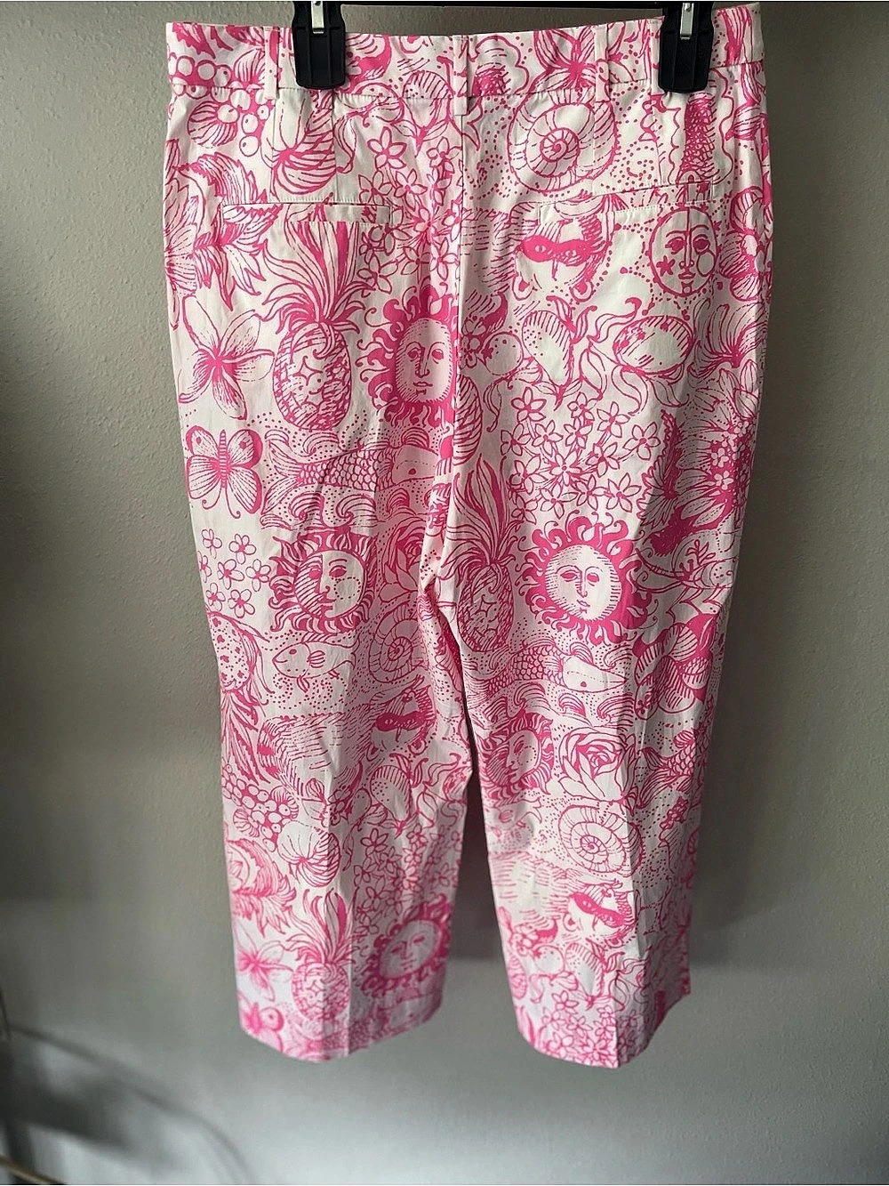 Lilly Pulitzer Linen Beach Pant Printed Cropped Pants Size 12